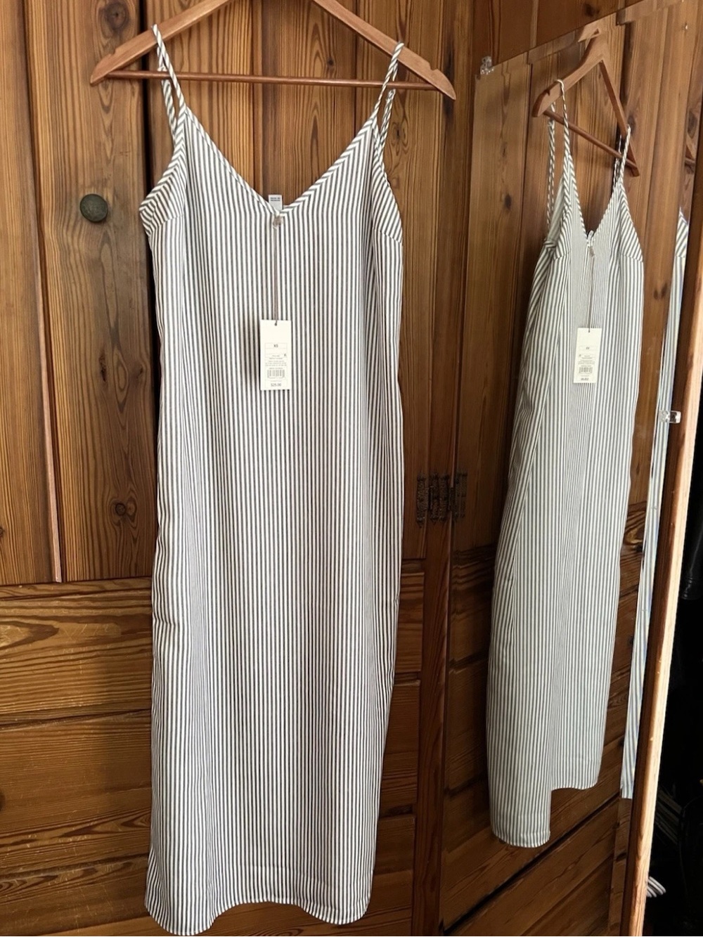NWT, A New Day, Striped Slip Dress XS Strappy Sleeveless midi  V-Neck